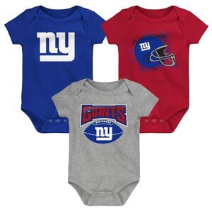 INFANT 18m 18 MONTHS 3-PACK NFL NEW YORK GIANTS COTTON BODYSUITS SET NWT